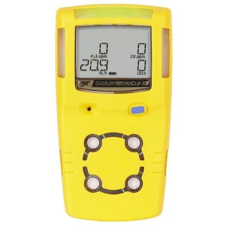 Honeywell Bw Honeywell Bw Microclip X3 Series Multi-Gas Detector, %Lel/O2/H2S/Co, Yellow MCX3-XWHM-Y-NA